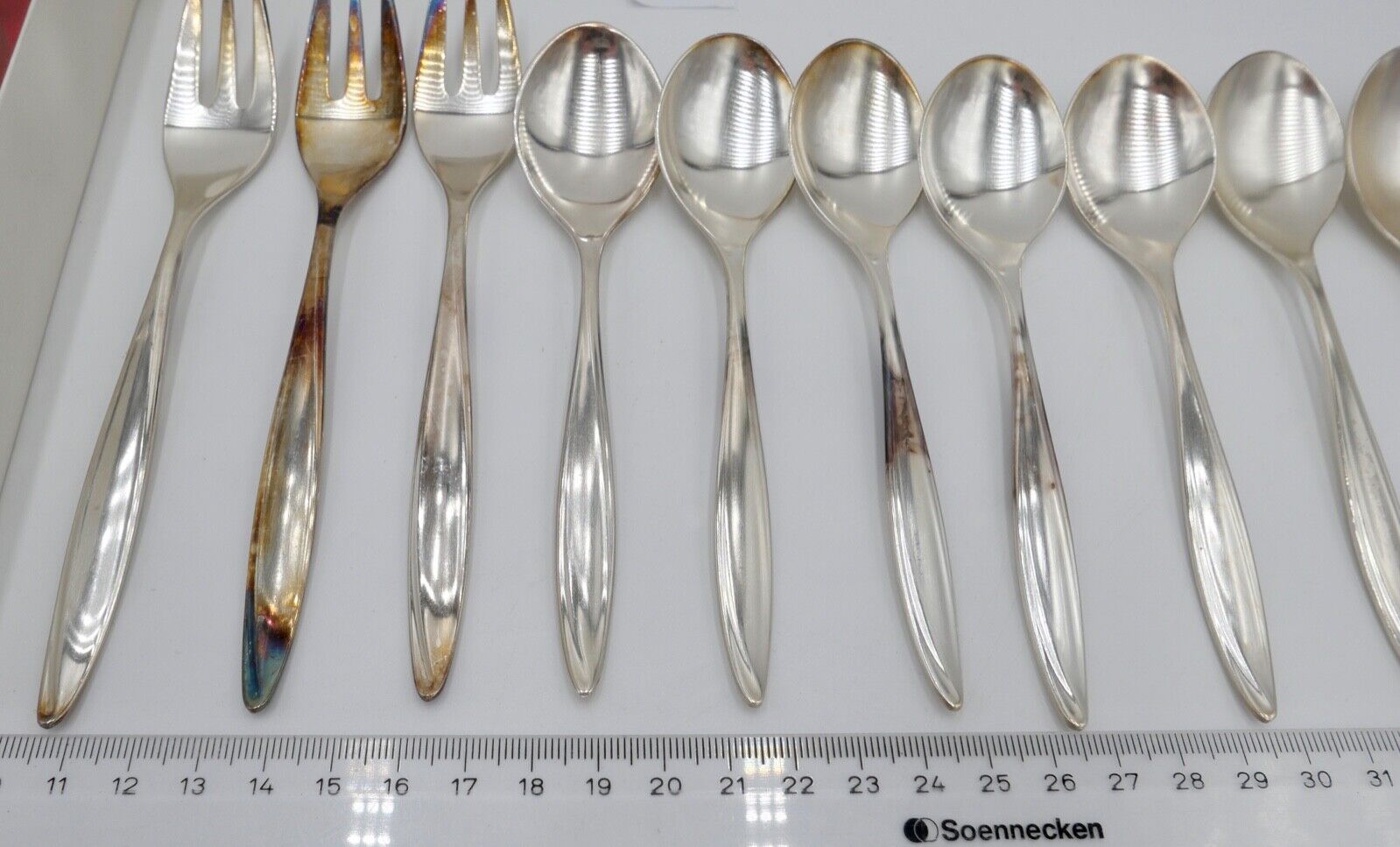 - NEU - 11 Teile BRUCKMANN 763 PRINCESS - 90er Silber Kuchengabel Kaffelöffel - Antikhandel-Stuttgart