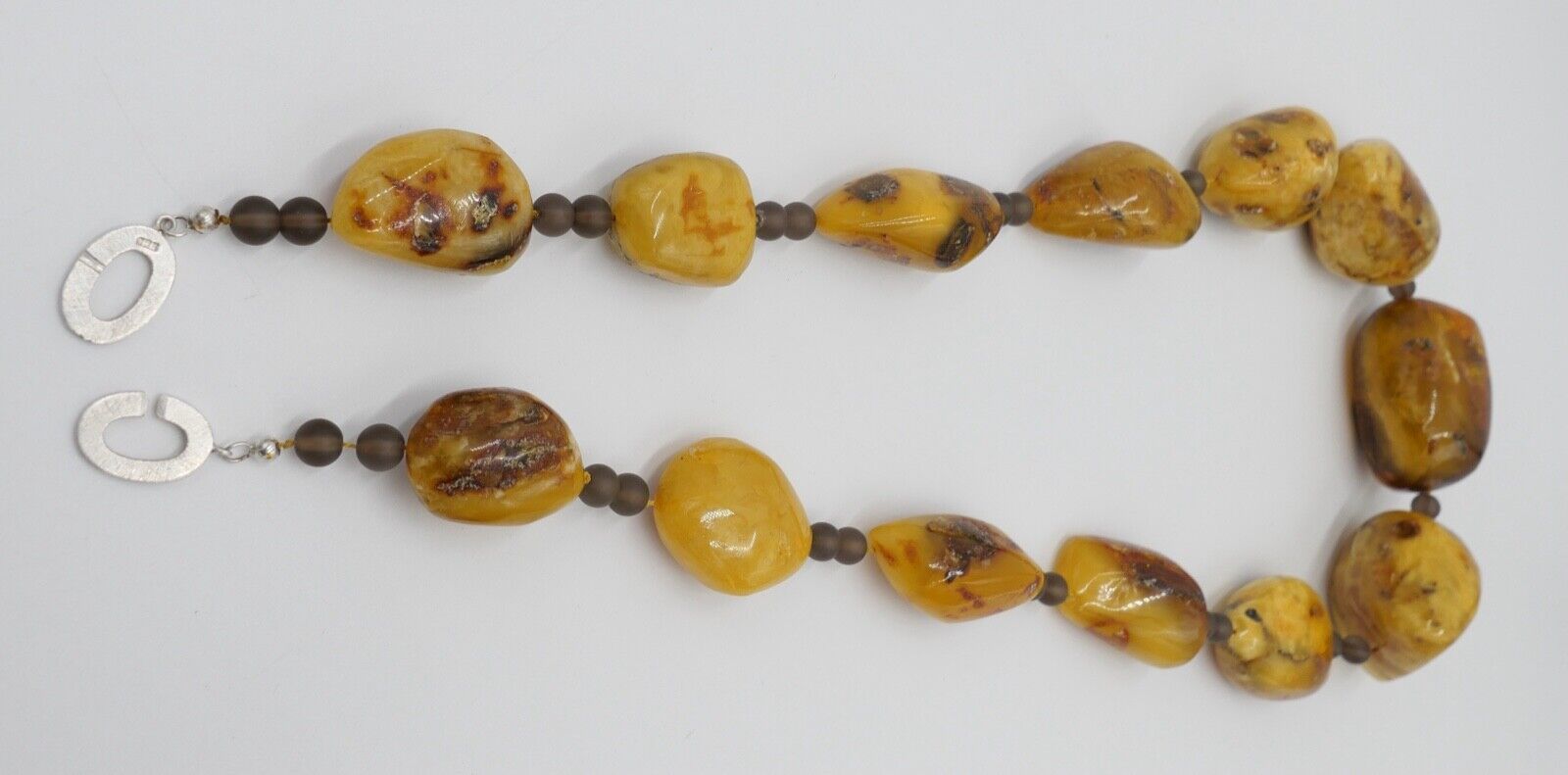 vintage XXL Bernstein Kette Halskette Collier 296,6 gr silber 925 - Antikhandel-Stuttgart