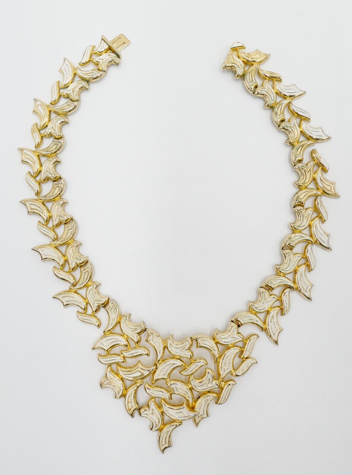 70er Jahre GROSSE Germany Collier vergoldet mit Emaille - Antikhandel-Stuttgart