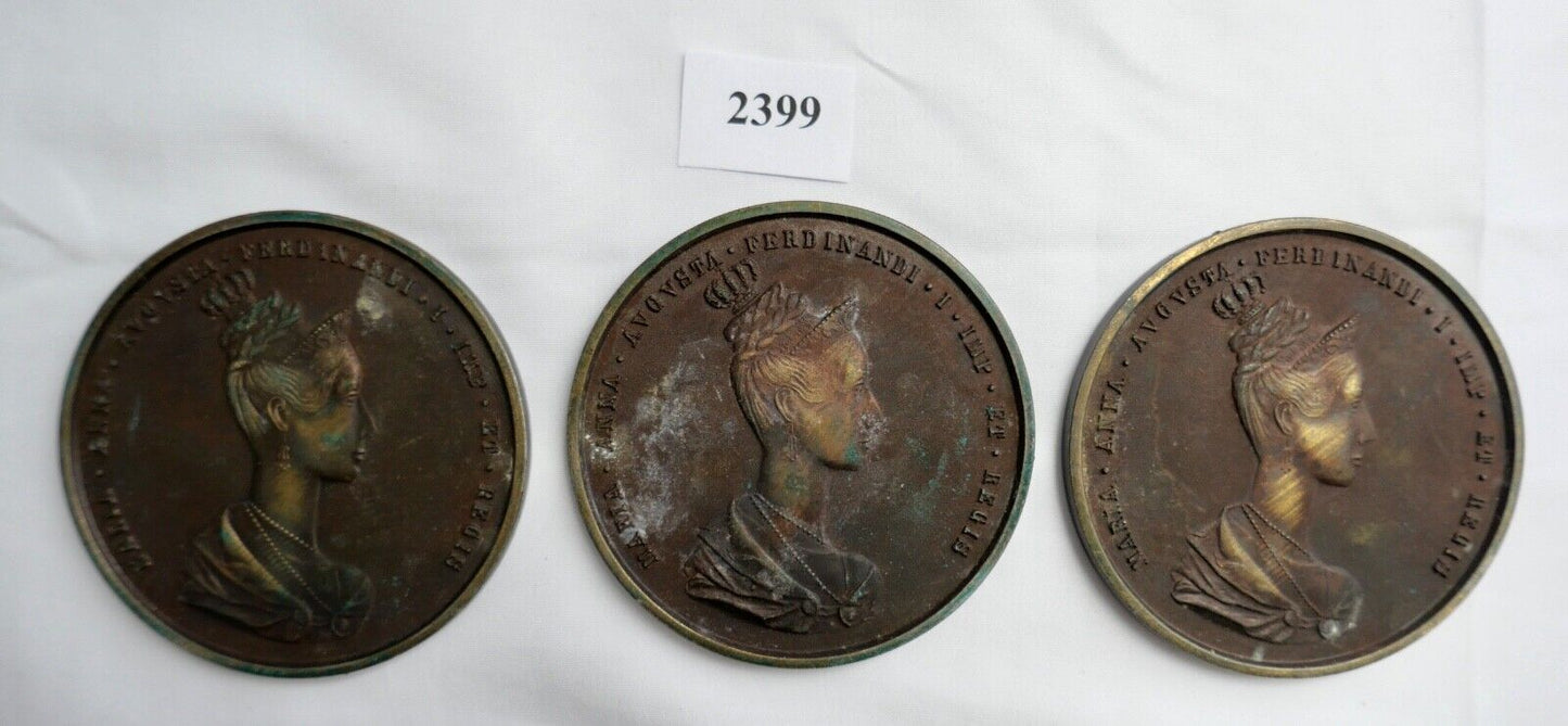 3 Stück Medaille Kaiserin Maria Anna Augusta Ferdinandi von Böhmen - Antikhandel-Stuttgart