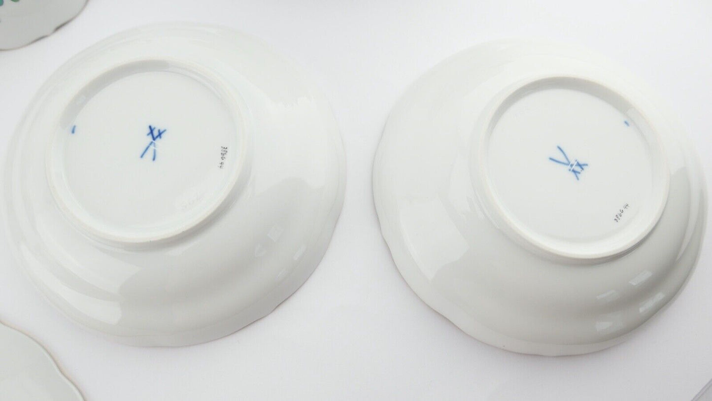 21 Tlg Meissen Garben Muster Dekor Kaffee Service Goldrand 6 Personen NEUwertig - Antikhandel-Stuttgart