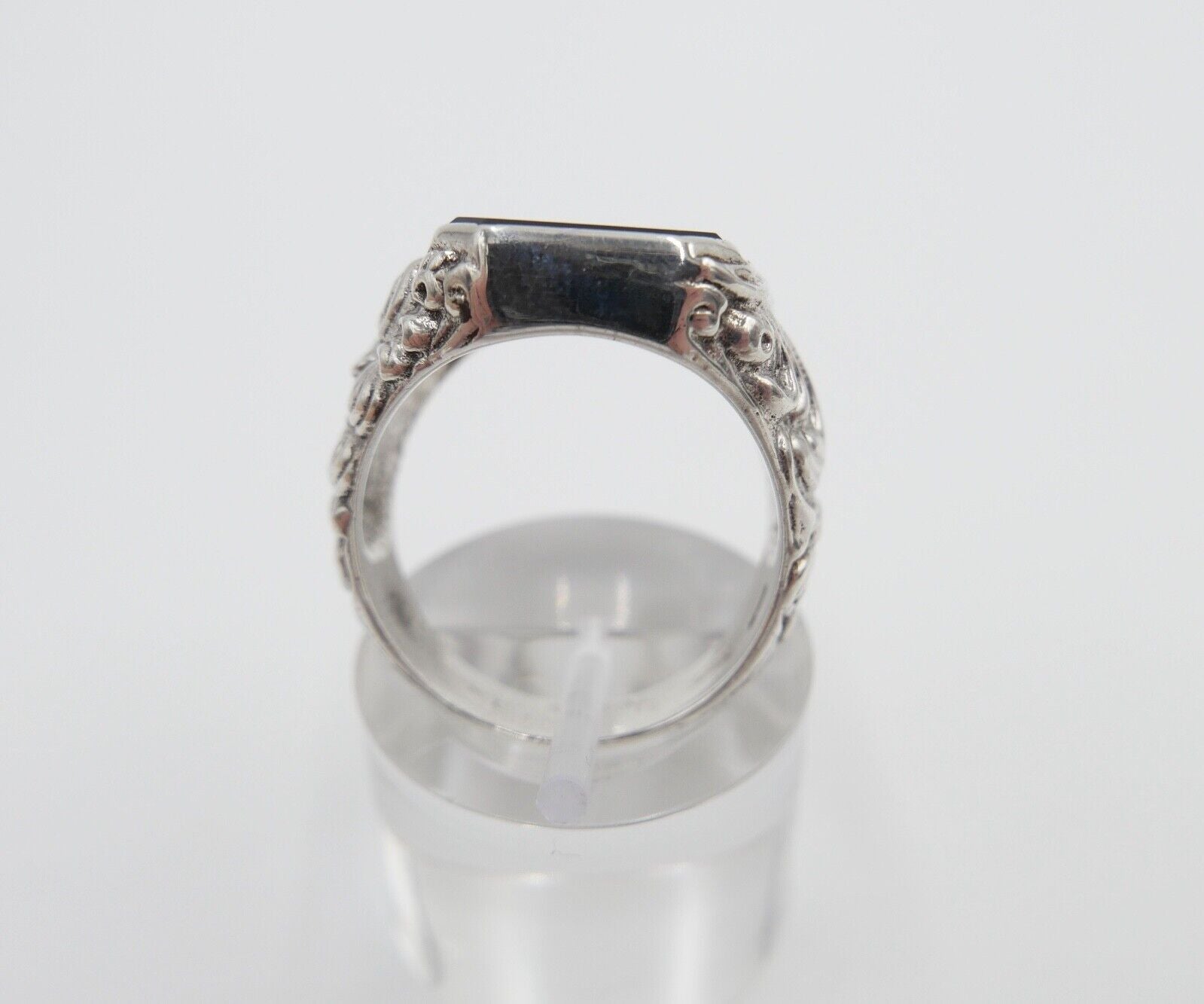 Jugendstil Siegelring Herrenring Ring 835 Silber Gr. 60 mit ONYX - Antikhandel-Stuttgart
