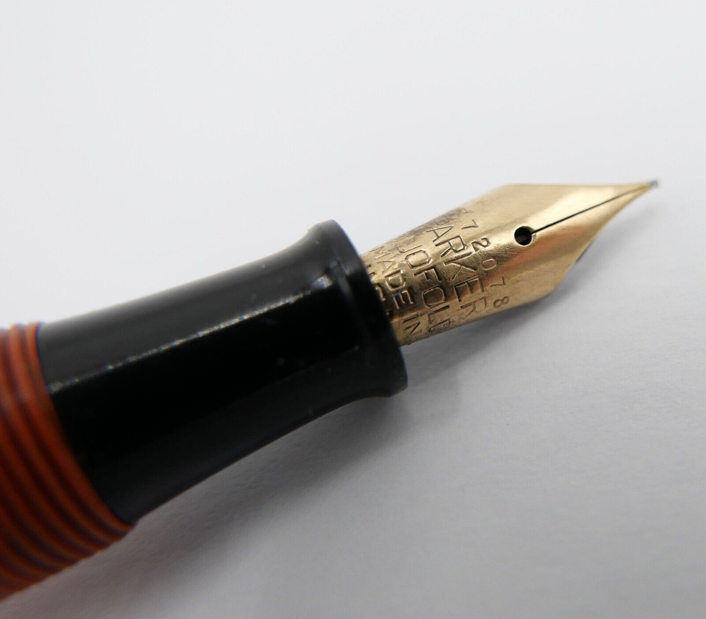 Vintage 30er Jahre PARKER 772078 Duofold Big Red Ø 11 mm 14Ct / 585 Gold Feder - Antikhandel-Stuttgart