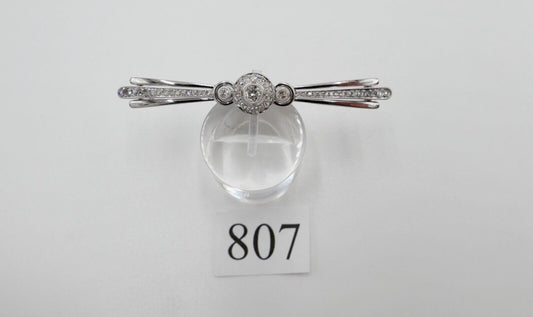 Art Deco 1930-40er Brosche Weißgold mit 49 Diamanten 1,5 Ct Stabbrosche 585 14K - Antikhandel-Stuttgart