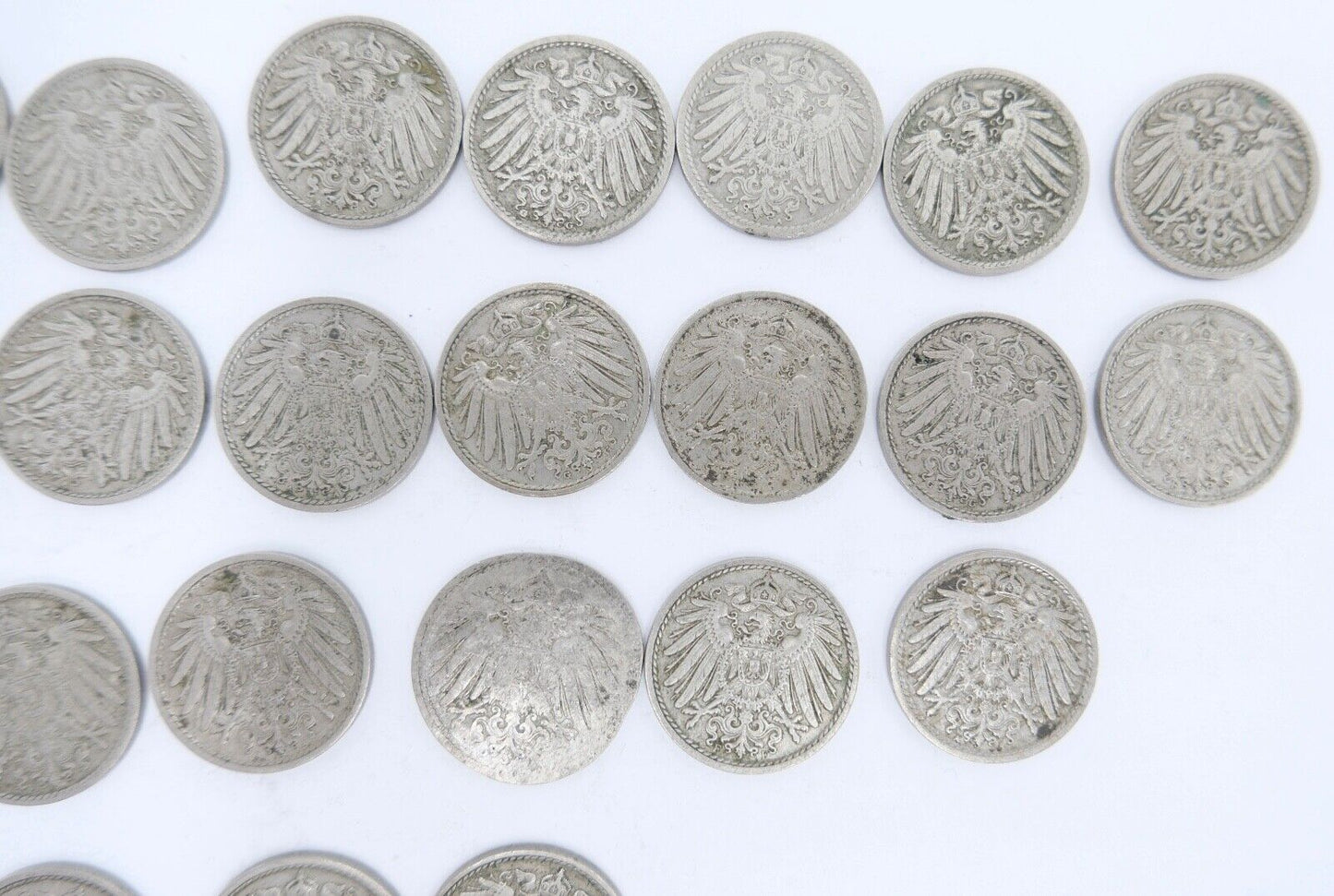 46x 5 Pfennig 1906 - 1914 A D F G großer Adler Jäger J.12 ss - stg - Antikhandel-Stuttgart