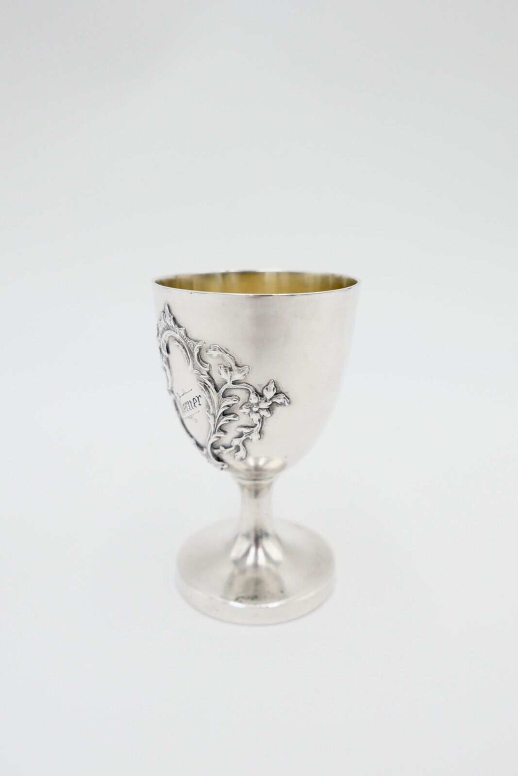 Martin Mayer 800 Silber Jugendstil um 1900 Becher Schnapsbecher Werner vergoldet - Antikhandel-Stuttgart