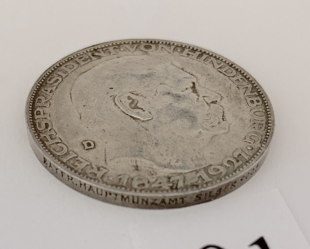 Reichspräsident Paul von Hindenburg Heraldik Wappen Silber Medaille 1847 1927 D - Antikhandel-Stuttgart