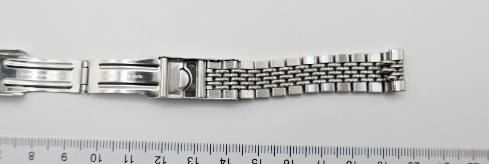 ORIS Edelstahlband Uhrenband Faltschließe 14 mm sehr guter Zustand 81439/51