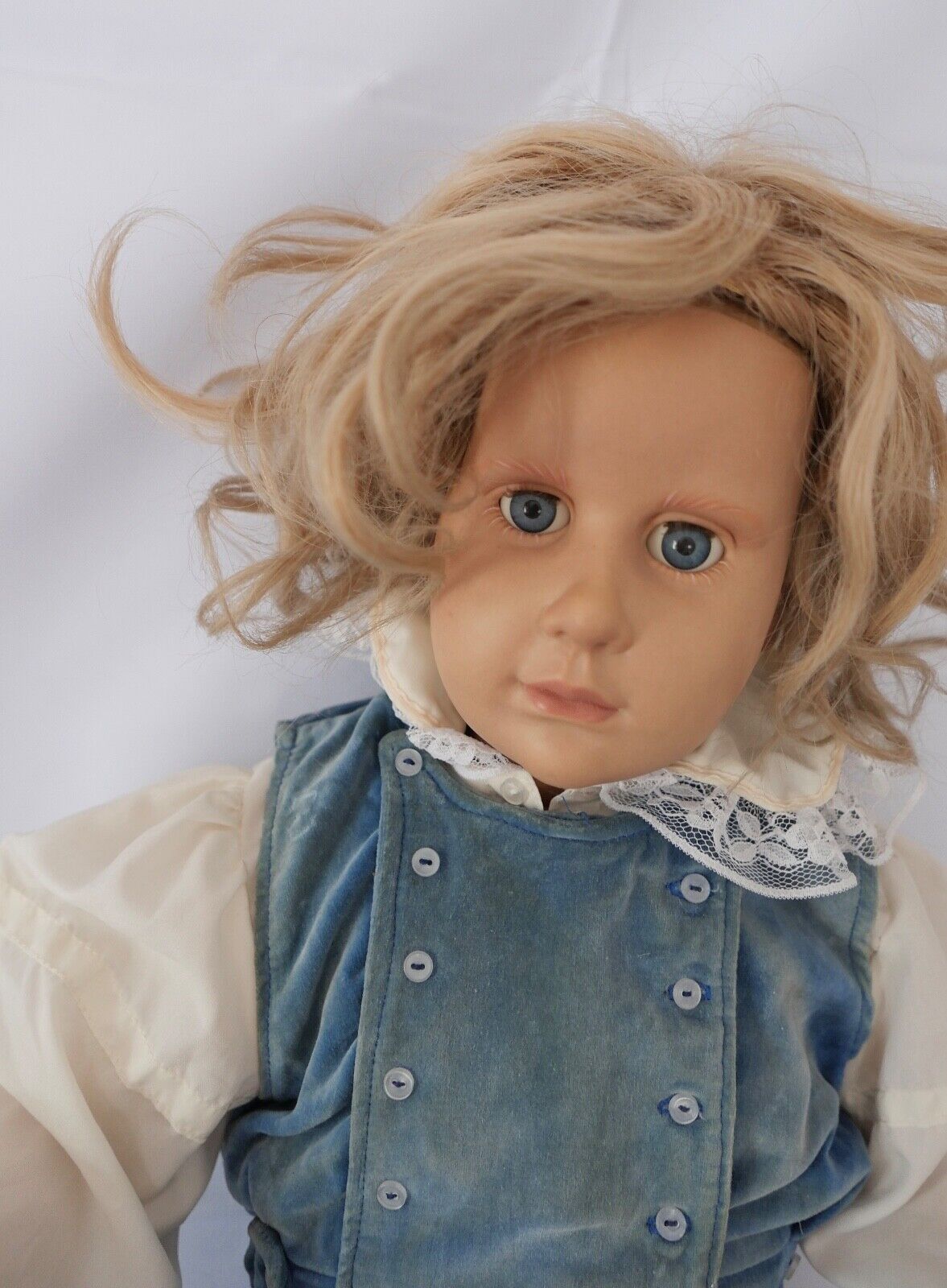 Alte Hildegard Günzel Vinyl Puppe China 75 cm Mädchen ( ALLAN ) - Antikhandel-Stuttgart