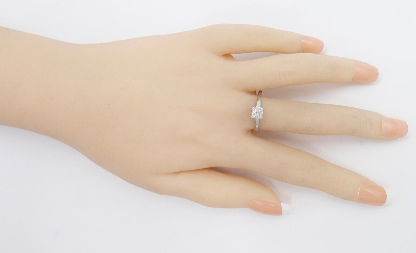 Solitär Weißgold Ring 750 18K mit 1 Diamant im Altschliff 0,16 Ct Gr.56-57 - Antikhandel-Stuttgart