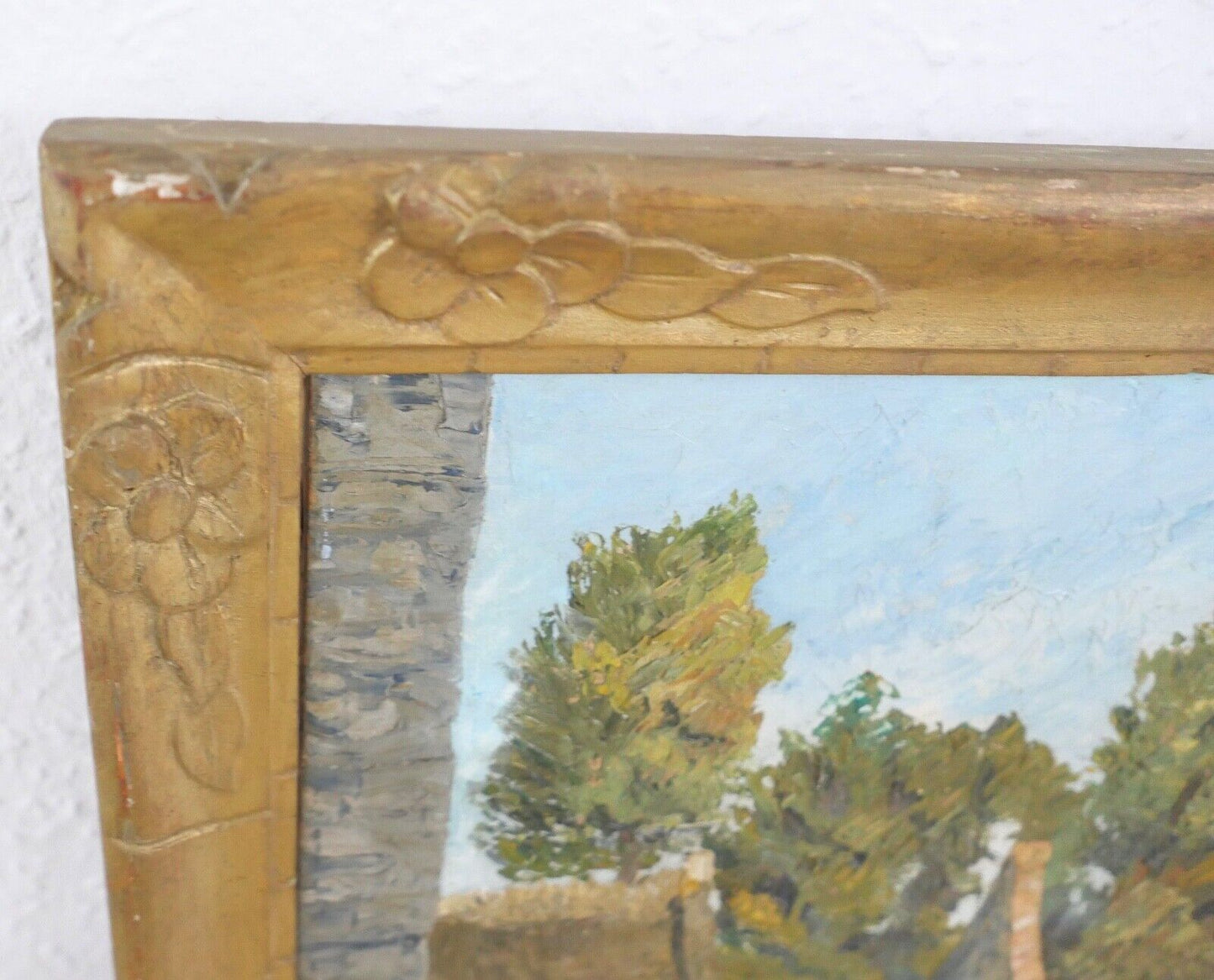 54 x 63 cm Gemälde 1926 Aug. Pierret Kervaziou Larmor Öl auf Leinwand - Antikhandel-Stuttgart