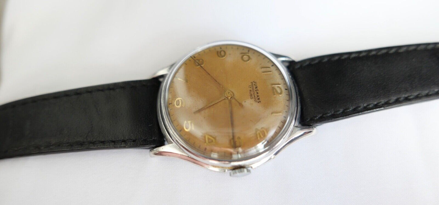 Junghans Cal. J80 Herren Armbanduhr 1950er Jahre Ref. 680.72 - Antikhandel-Stuttgart