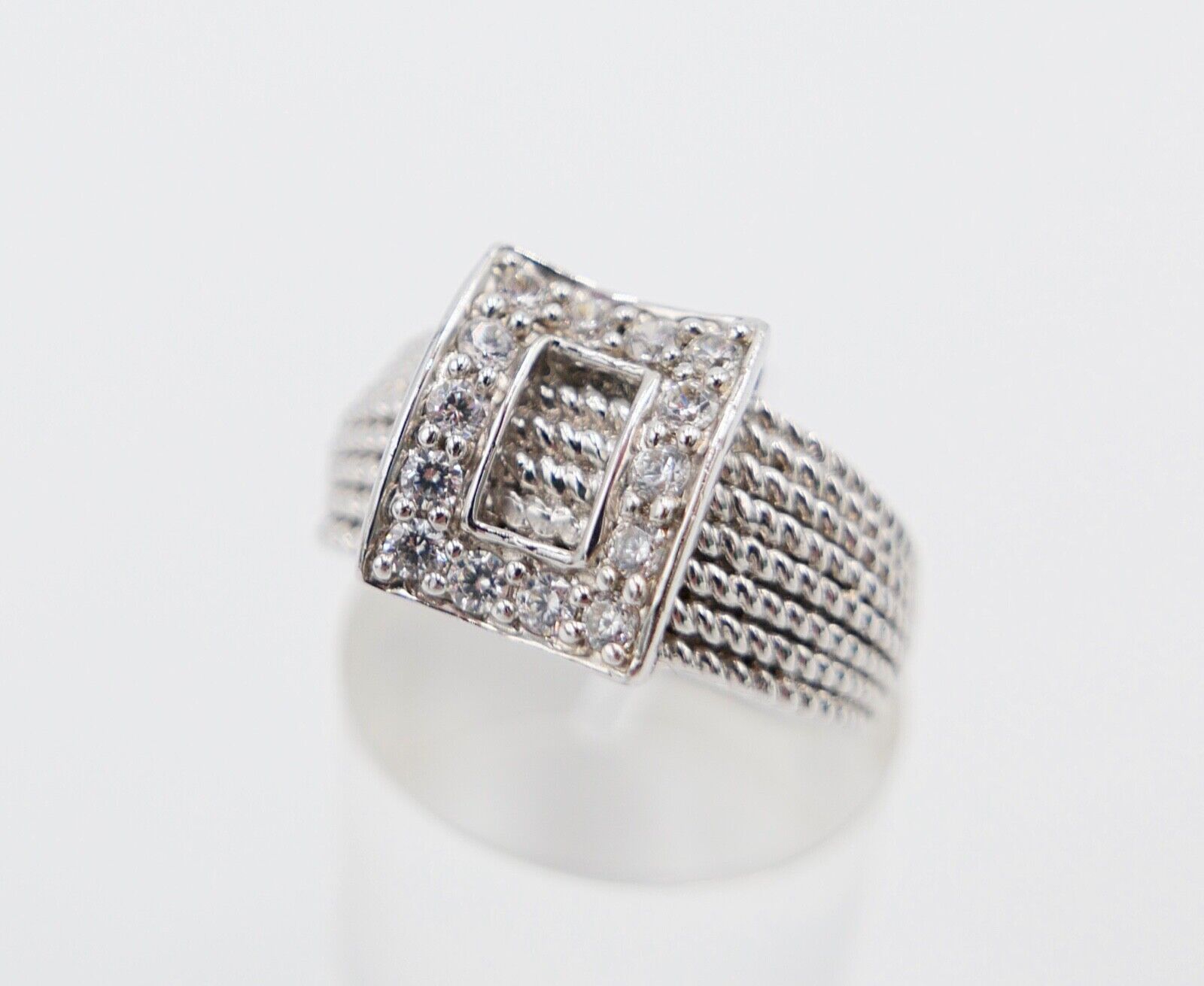 Seltener Silber Ring 925 mit Zirkonia silver größe 57 - Antikhandel-Stuttgart