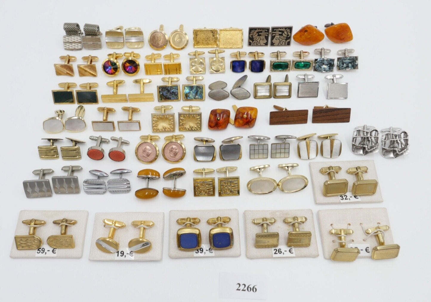 Konvolut LOT Posten Manschettenknöpfe NEU gebraucht 1960-1990er vergoldet 42 St - Antikhandel-Stuttgart