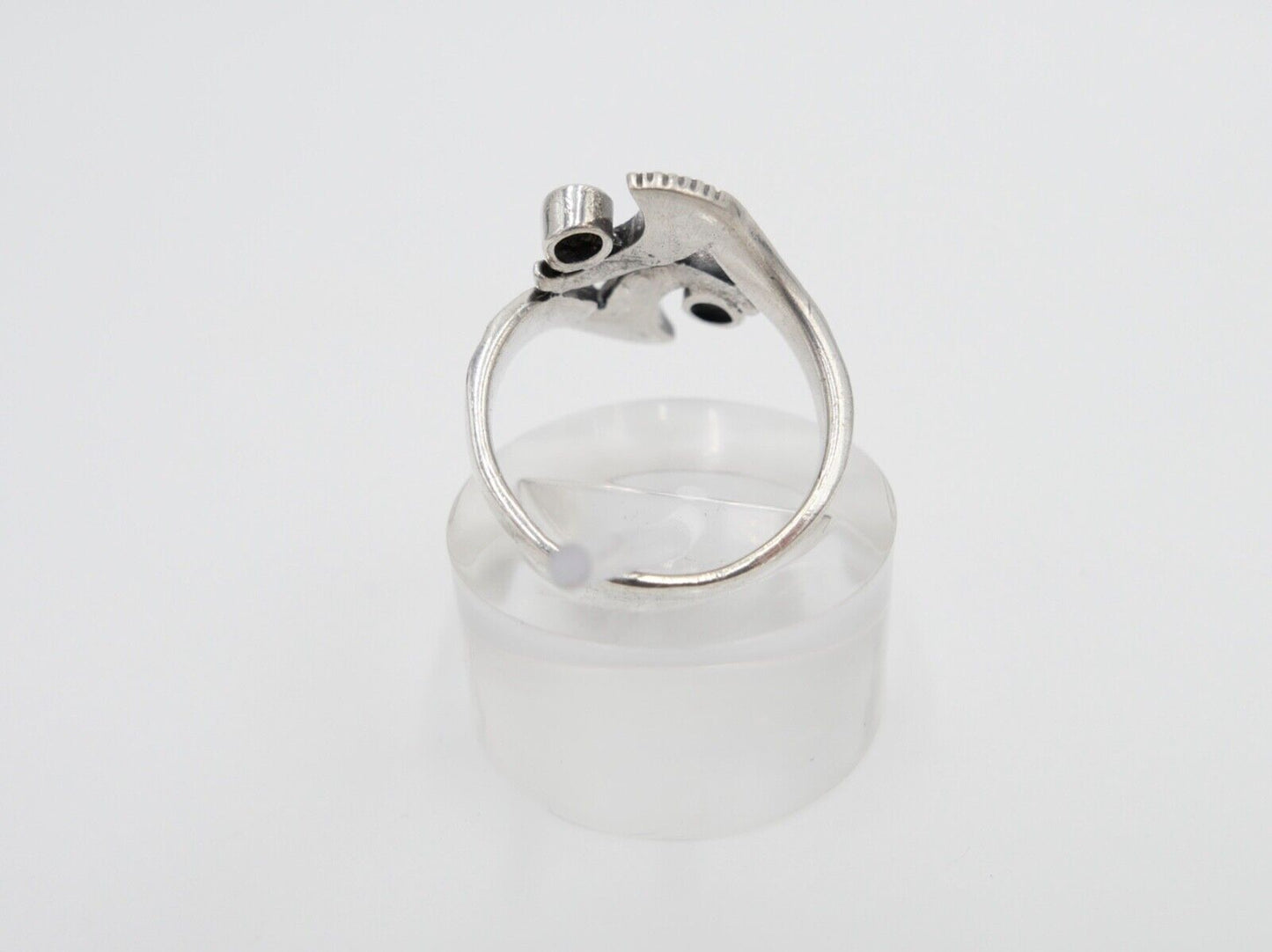 80er Jahre Silberring Markasit und Onyx Gr. 54 vintage - Antikhandel-Stuttgart