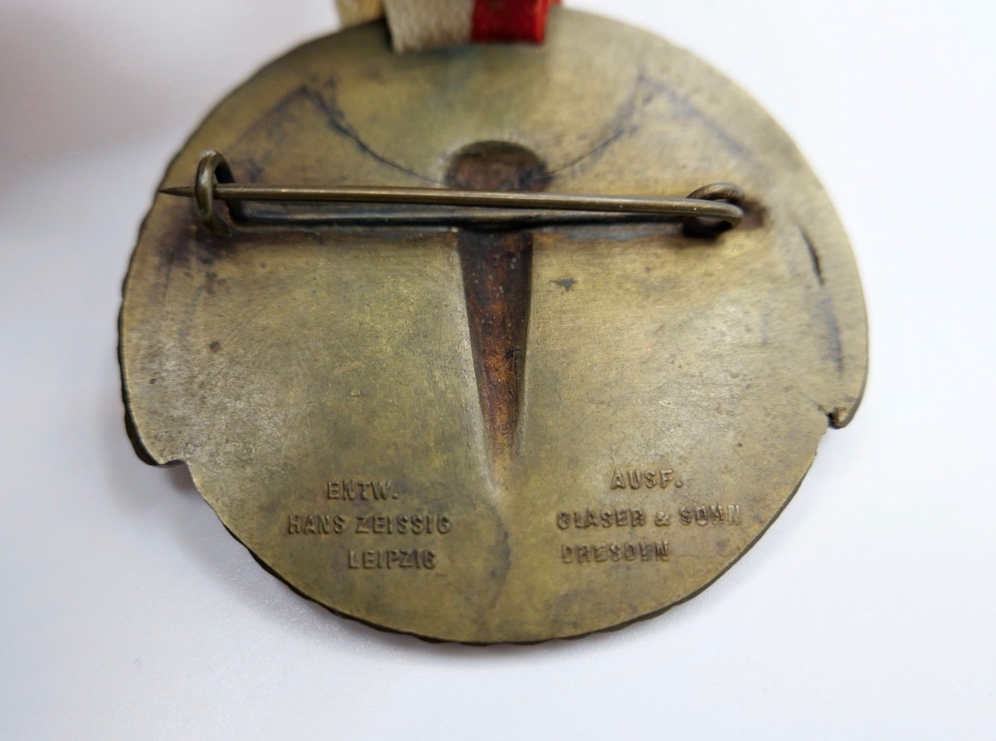 Leipzig 1913 Medaille 12. Deutsches Turnfest Sportabzeichen Kaiserreich am Band
