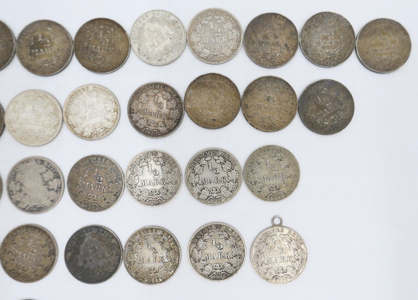 52x 1/2 Mark Jäger 16 / J.16 Silber 1905-1919 A D E F G ss-stg - Antikhandel-Stuttgart