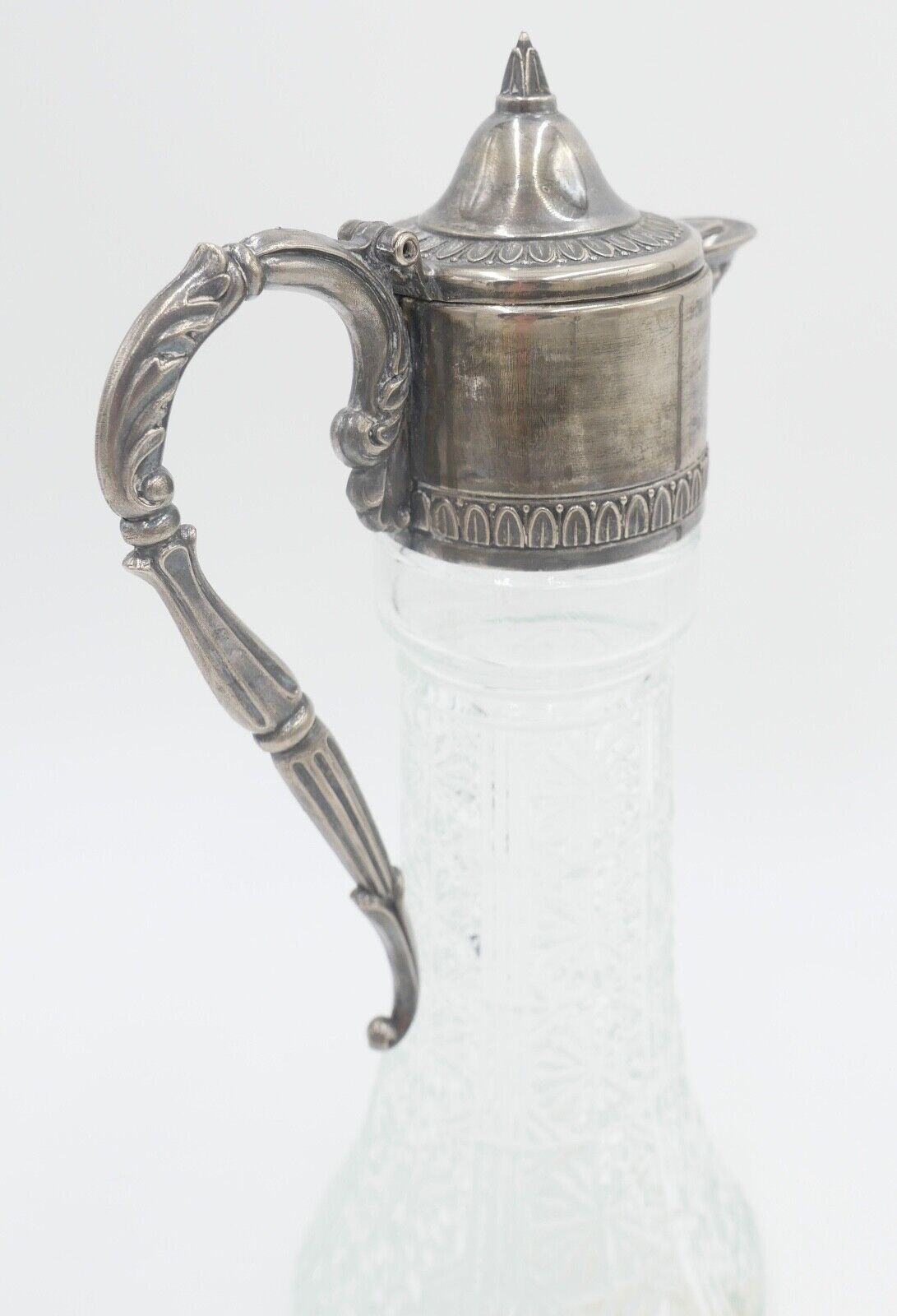 50er Jahre Karaffe RAIMOND versilbert made in Italy Glas Italien - Antikhandel-Stuttgart