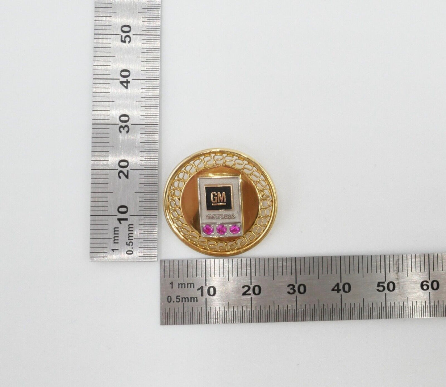 GM Generalmotors Pin Brosche in Etui Overseas vergoldet 20 / 12K G.F. - Antikhandel-Stuttgart