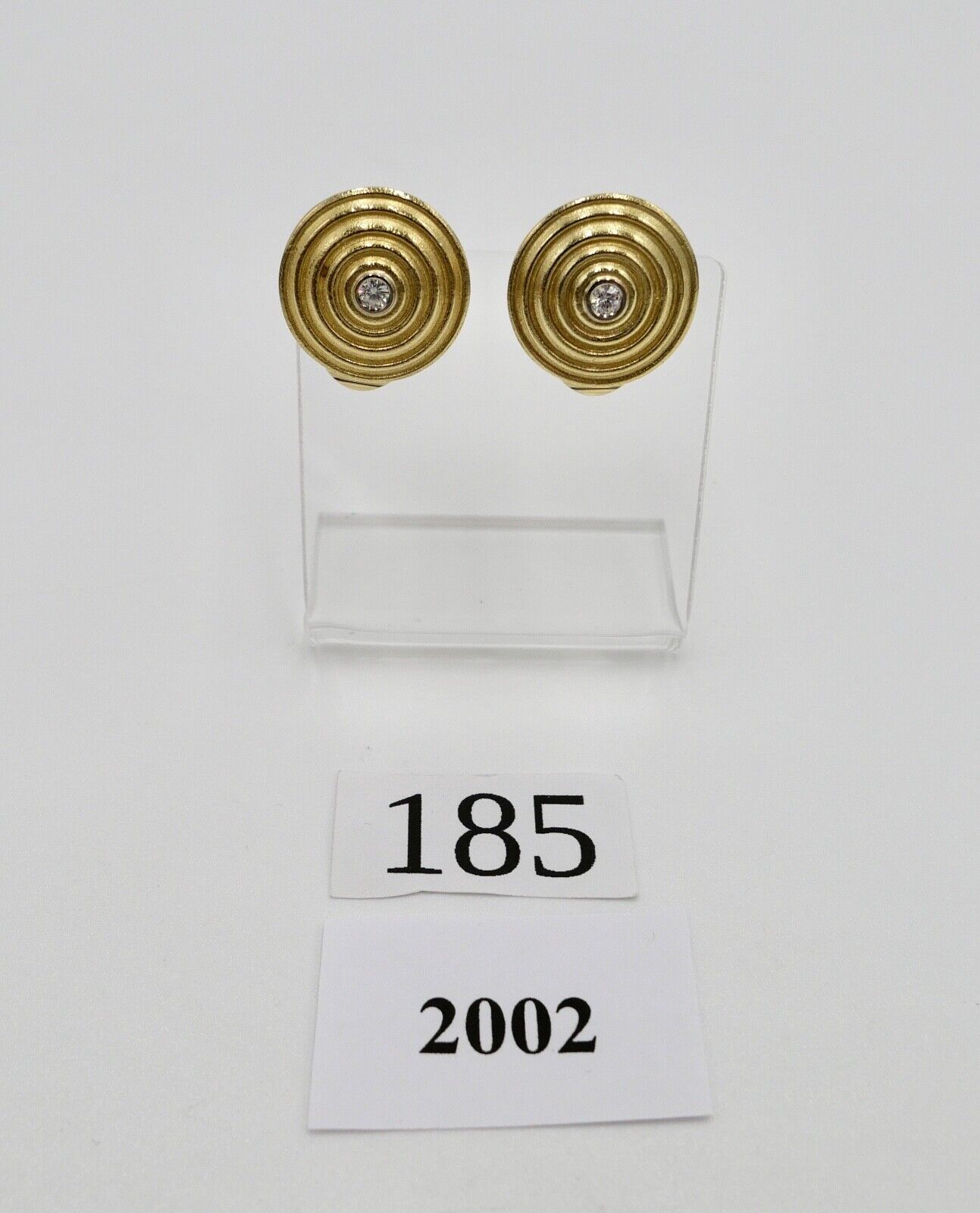 Ohrclips Ohrringe 750 18K Gold Brillanten 0,24 Ct Lupenrein ( aus einem Set ) - Antikhandel-Stuttgart