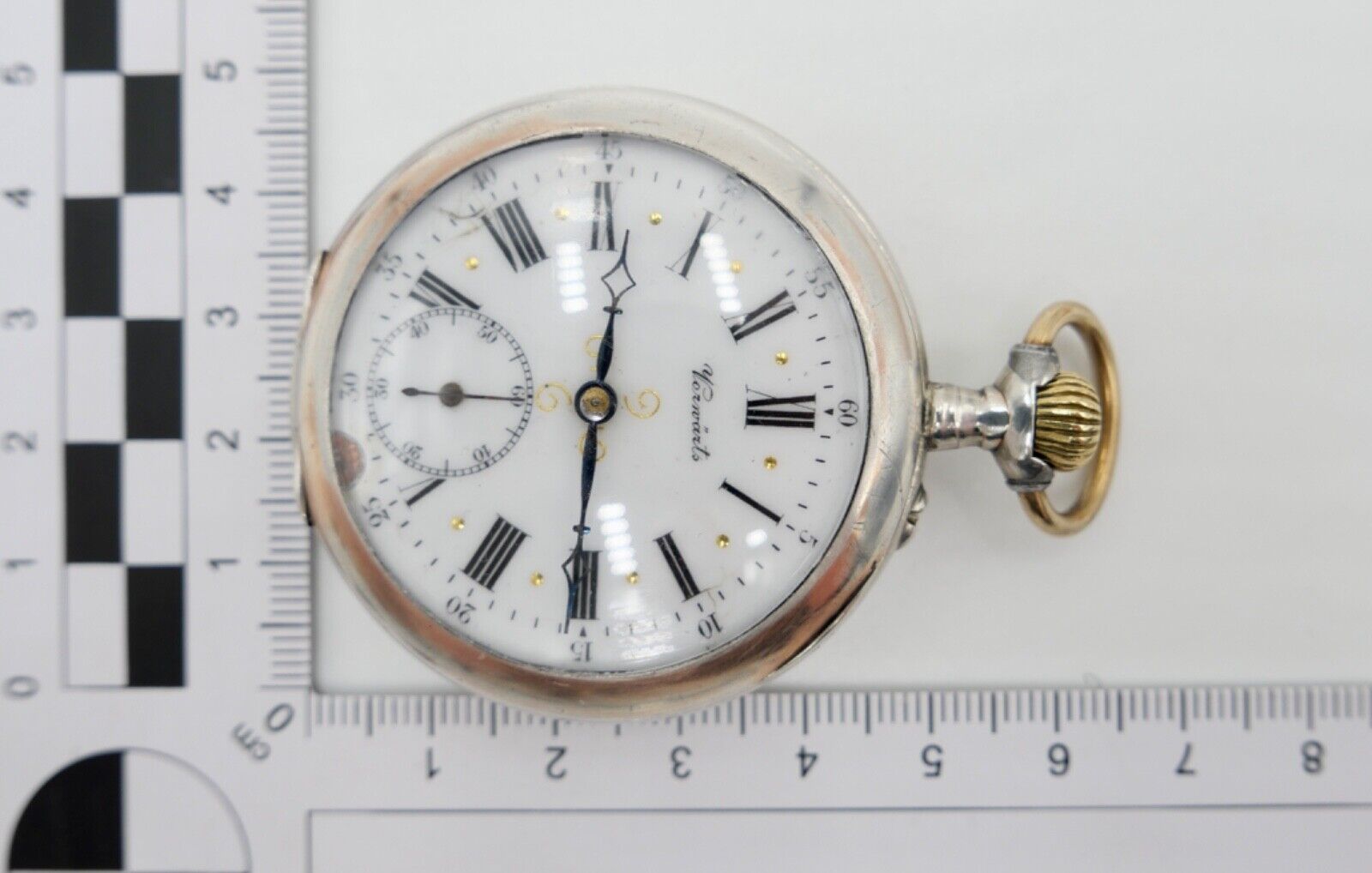 VORWÄRTS Open Face 800 Silber Taschenuhr um 1900 K&CI Schweiz - Antikhandel-Stuttgart