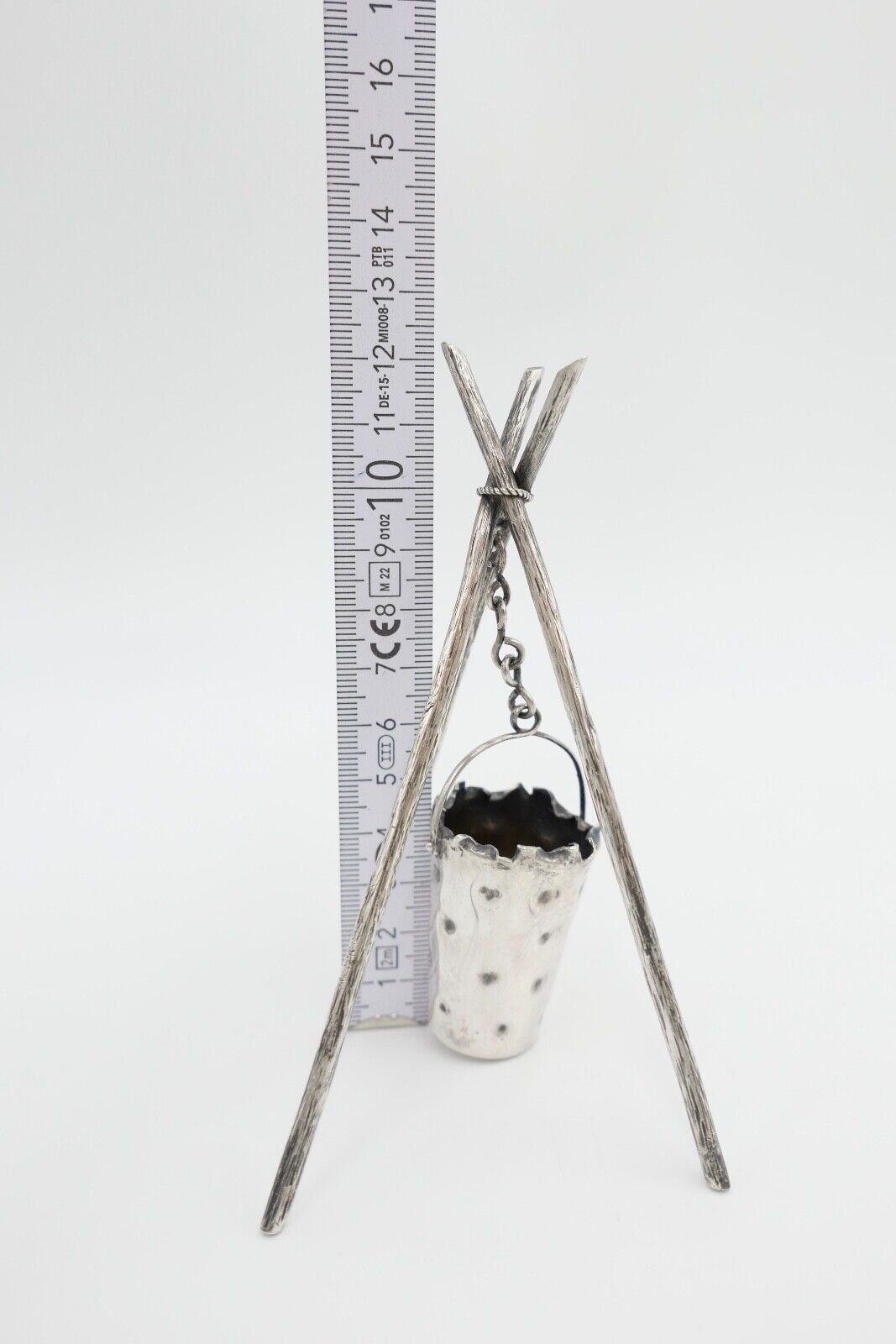 30er 50er Jahre Dreibein / Dreibock Eimer 800 Silber 31,2 Gr Herstellerpunze - Antikhandel-Stuttgart