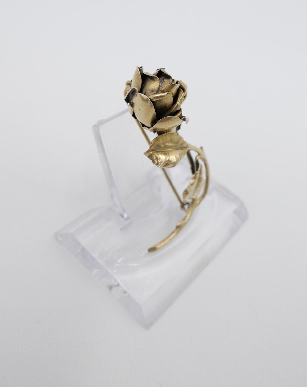 antike Brosche 40er Jahre Rosen Stabbrosche vergoldet Punze Ges. Gesch - Antikhandel-Stuttgart