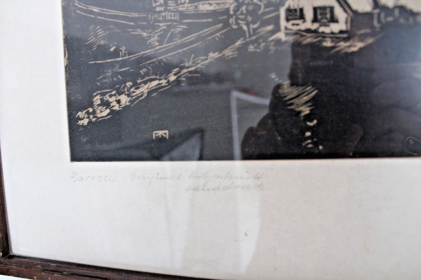 Orig. Alter Antiker Handdruck MARXZELL bekannter Künstler Landschaft 51x43cm - Antikhandel-Stuttgart