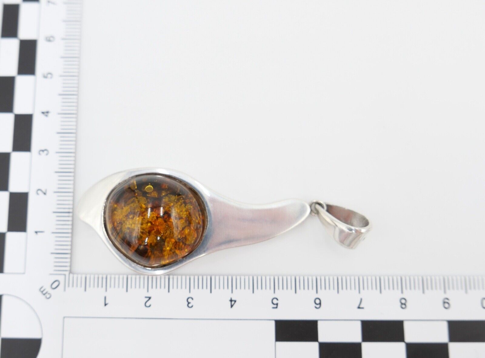 Massiver Bernstein Anhänger 925 Silber Amber 7,2 cm - Antikhandel-Stuttgart