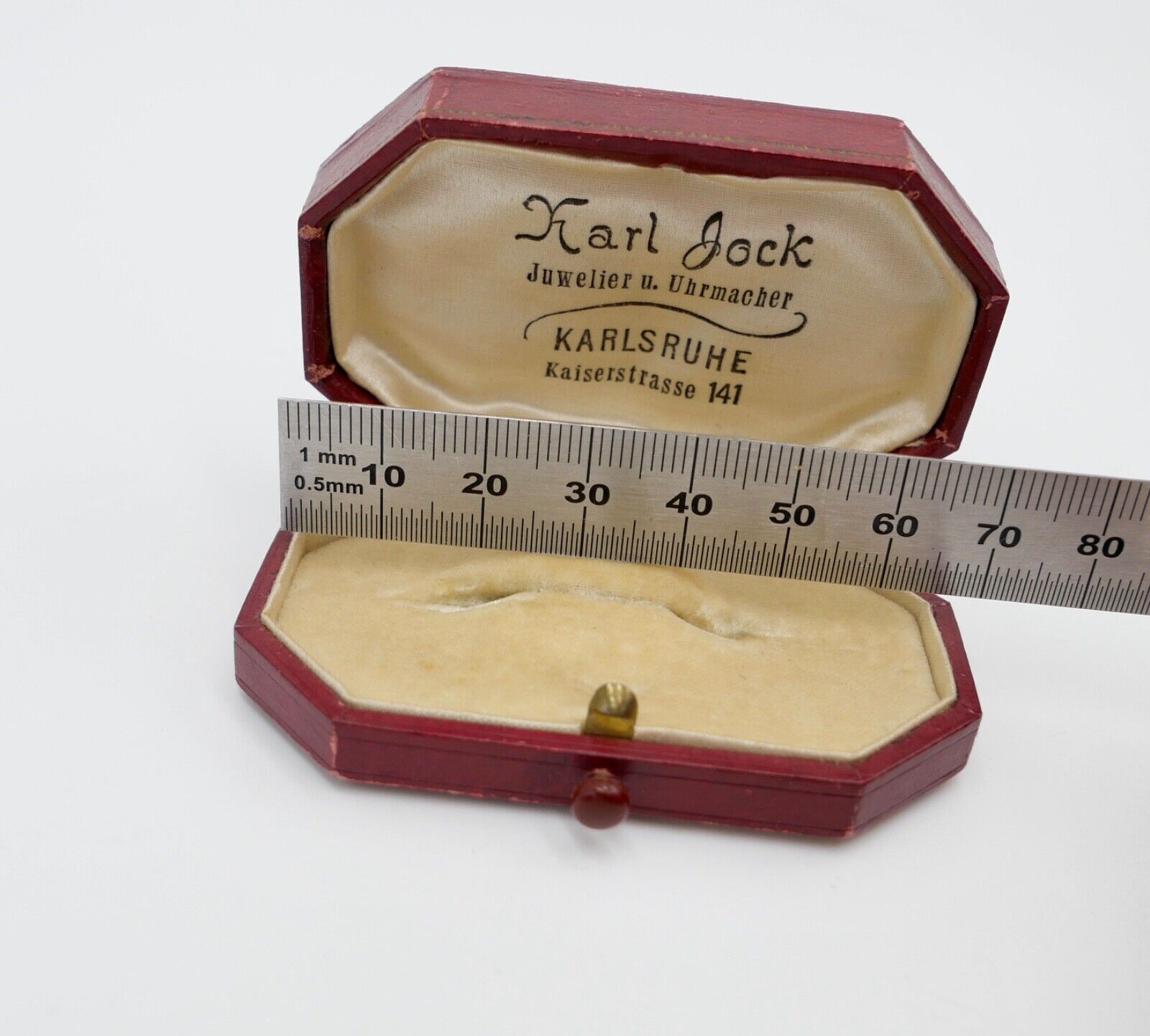 Altes Schmuck Etui / Schatulle Ring Brosche 1910-20er Jahre KARL JOCK Karlsruhe - Antikhandel-Stuttgart