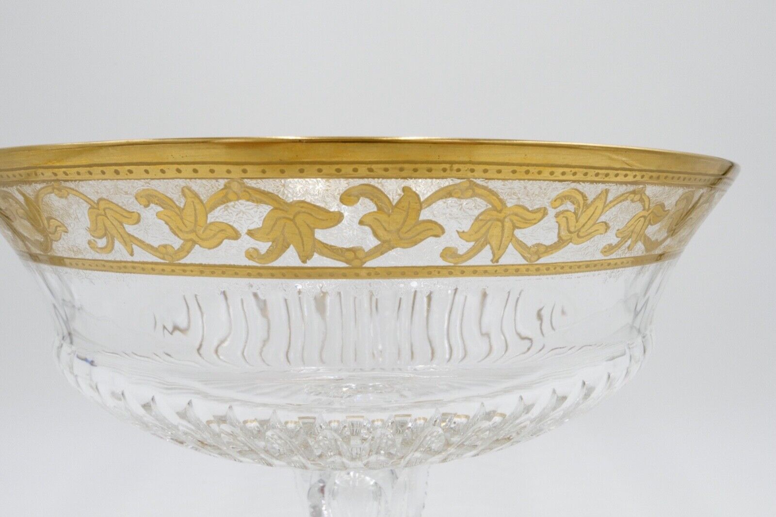 Saint Louis France CALLOT Aufsatzschale Fußschale Schale Goldrand Bodenmarke - Antikhandel-Stuttgart