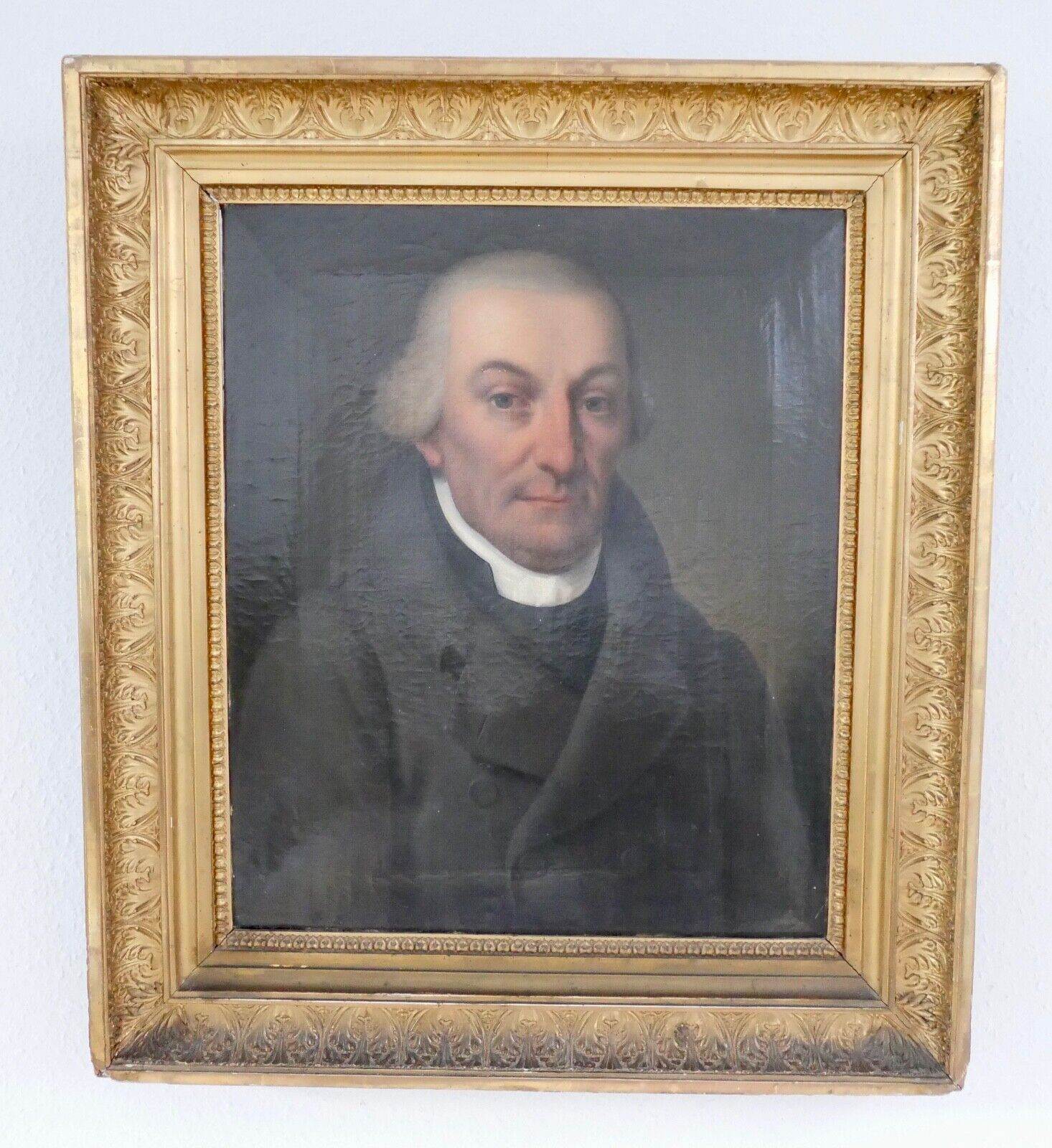 80 x 69 cm Gemälde Biedermeier Herr Portrait Mann Öl auf Leinwand Goldrahmen - Antikhandel-Stuttgart