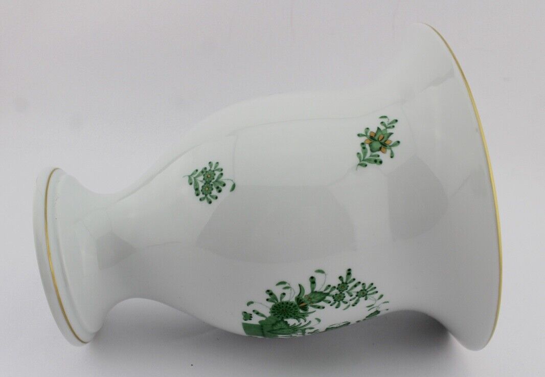 Herend Hungary Porzellan Vase 7178 " Indischer Blumenkorb " Grün 20 cm - Antikhandel-Stuttgart