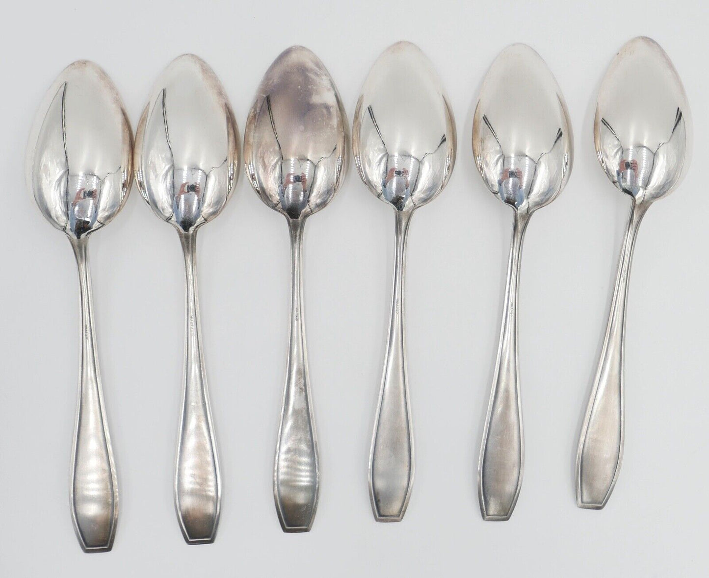 NEUwertig OKA 108 Besteck Löffel Set 6 tlg versilbert 90 Monogramm FM mit Etui - Antikhandel-Stuttgart