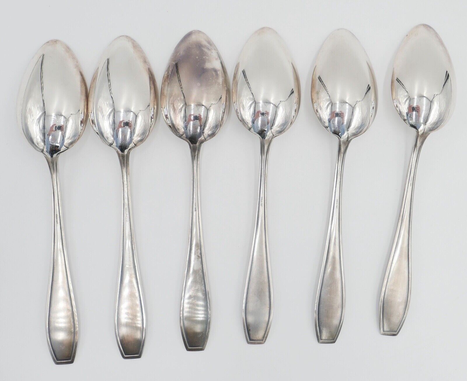 NEUwertig OKA 108 Besteck Löffel Set 6 tlg versilbert 90 Monogramm FM mit Etui - Antikhandel-Stuttgart