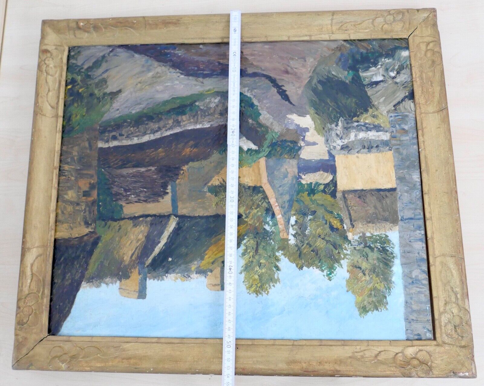 54 x 63 cm Gemälde 1926 Aug. Pierret Kervaziou Larmor Öl auf Leinwand - Antikhandel-Stuttgart