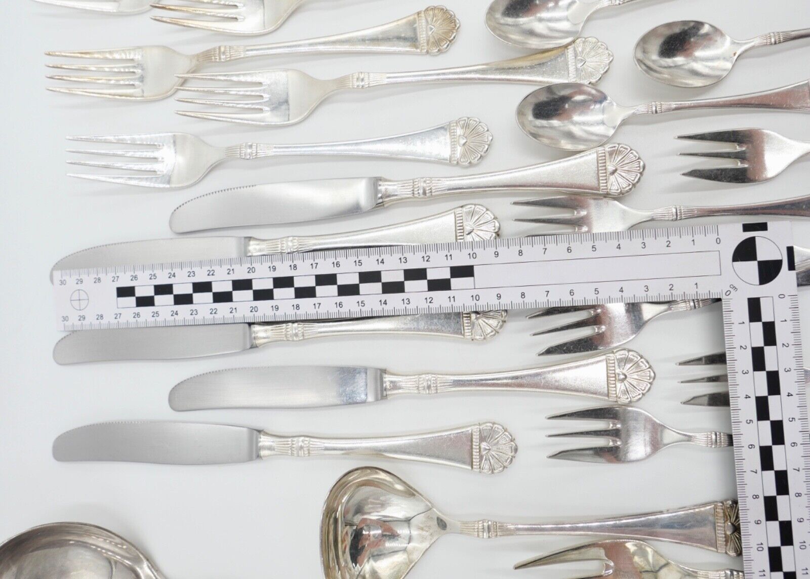 36 Tlg 100 FÜRST FÜROSIL 18/8 Besteck Set Gabel Löffel Messer 100er versilbert - Antikhandel-Stuttgart