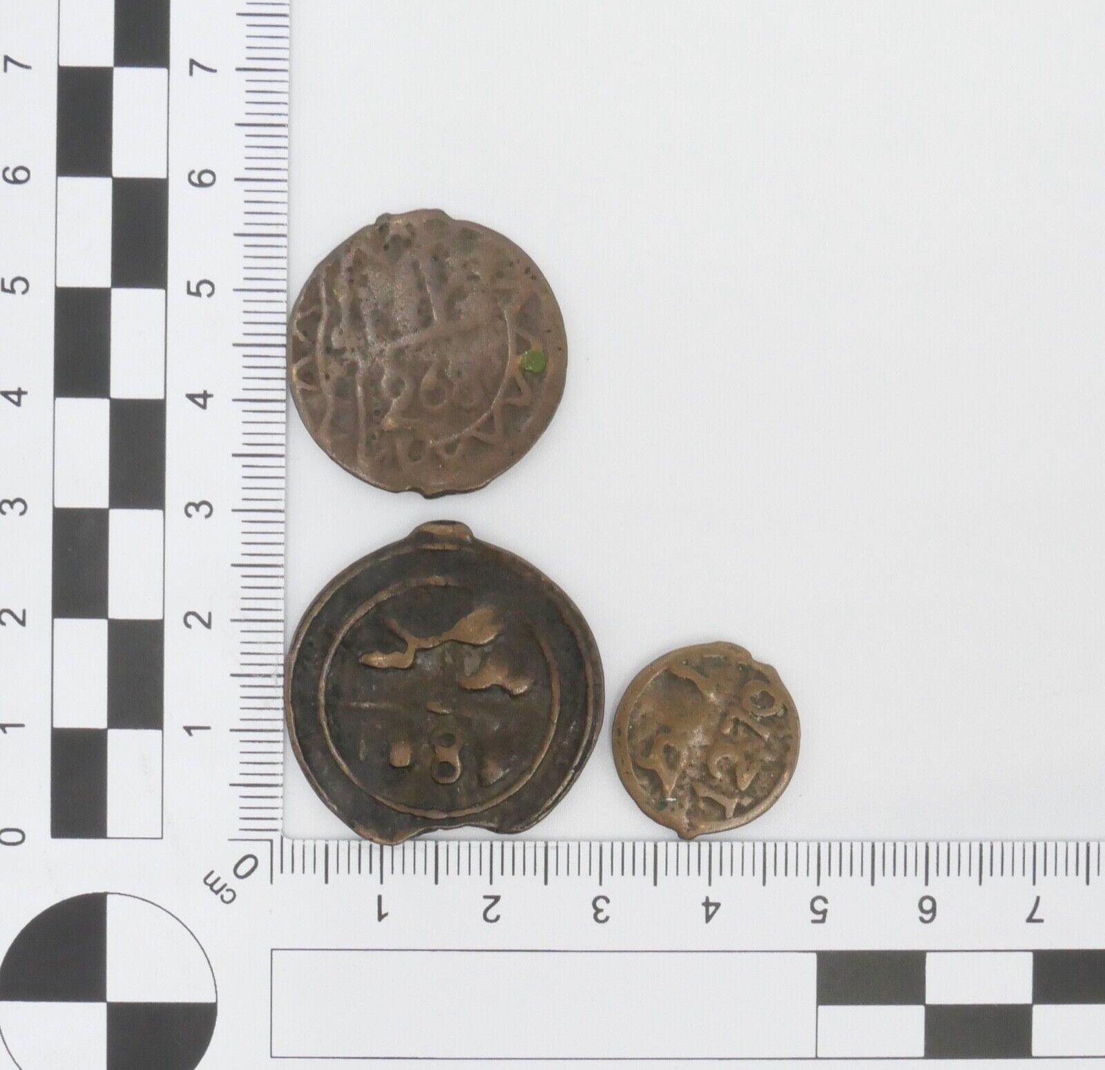 18,5 gr Marokko Falus Marrakesh Münzen Sidi Mohammed IV drei Münzen - Antikhandel-Stuttgart