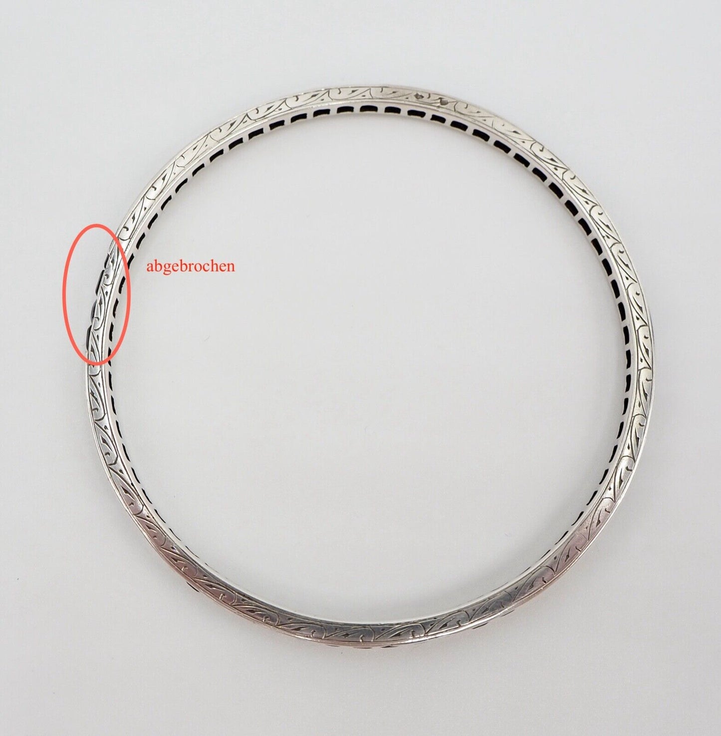 antikes florales Jugendstil Silber Armband Armreifen mit blauen Schmucksteinen - Antikhandel-Stuttgart