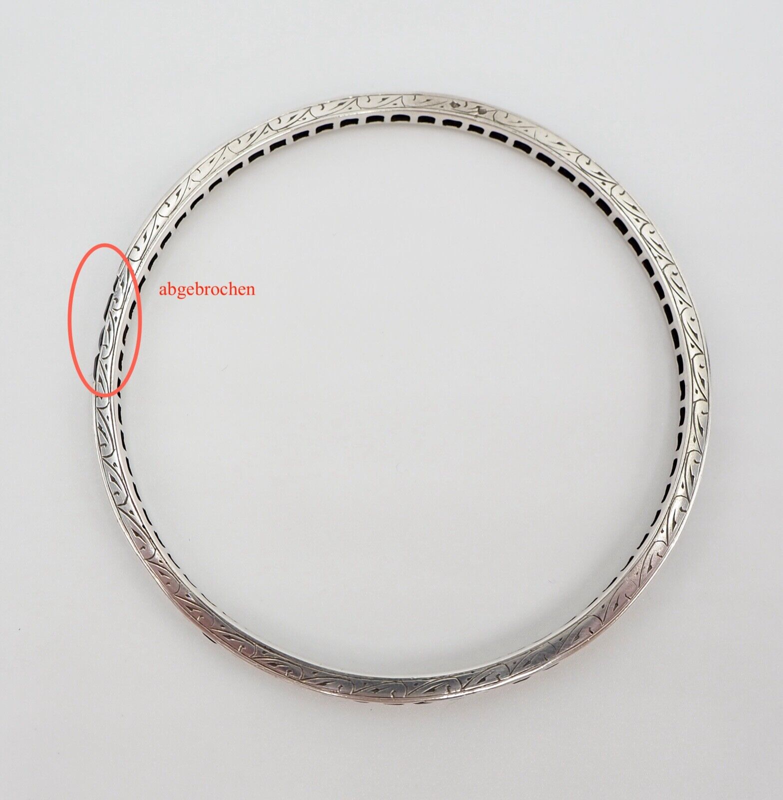 antikes florales Jugendstil Silber Armband Armreifen mit blauen Schmucksteinen - Antikhandel-Stuttgart