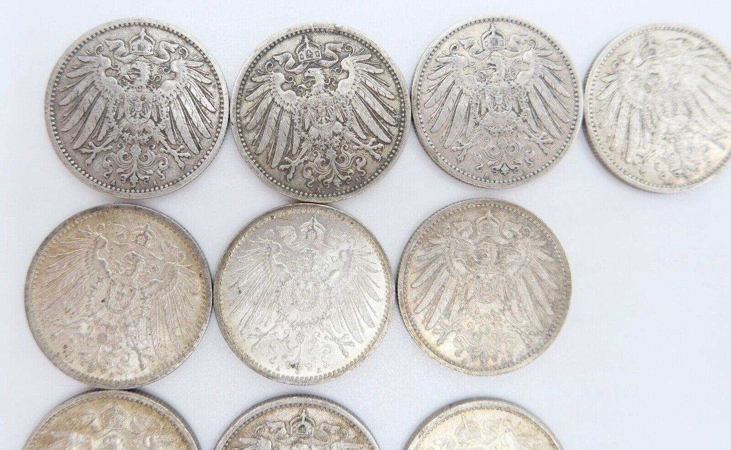 11x 1 Mark Deutsches Reich 1901-1915 A D E Jäger J.17 VZ-STG - Antikhandel-Stuttgart