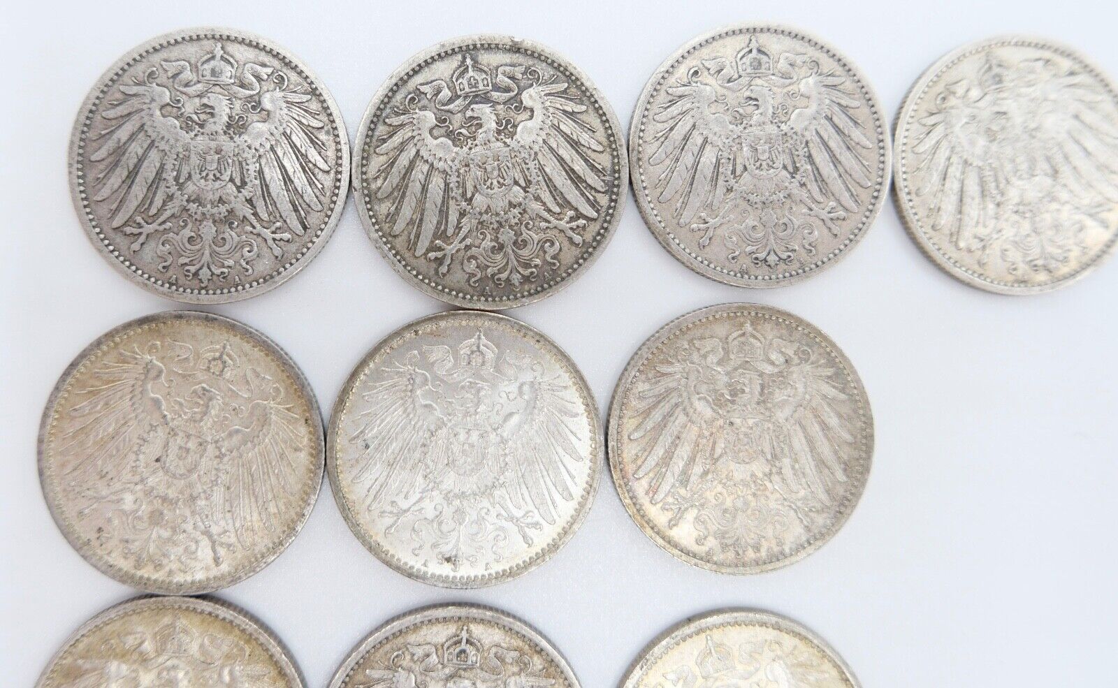 11x 1 Mark Deutsches Reich 1901-1915 A D E Jäger J.17 VZ-STG - Antikhandel-Stuttgart