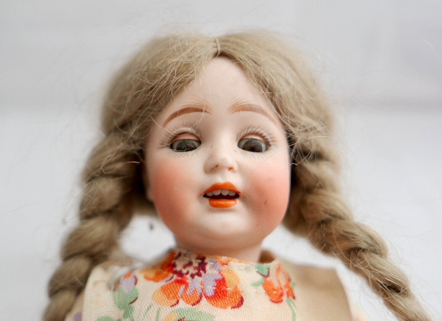 kleine antike Biskuit Porzellan Puppe Made in Germany 22 cm mit Schlafaugen - Antikhandel-Stuttgart