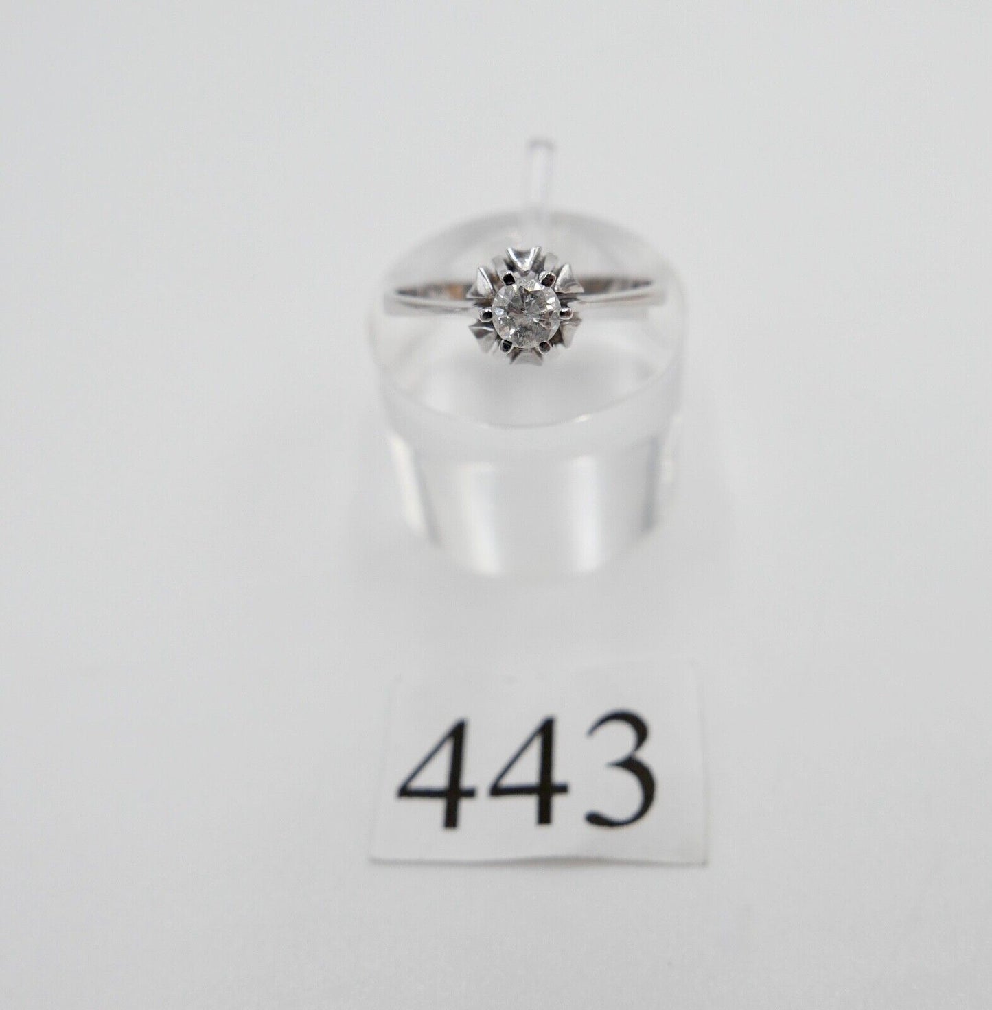 Solitär Weißgold Brillant 585 14K Damen Ring 0,21 Ct Gr. 56 SI Wesselton - Antikhandel-Stuttgart