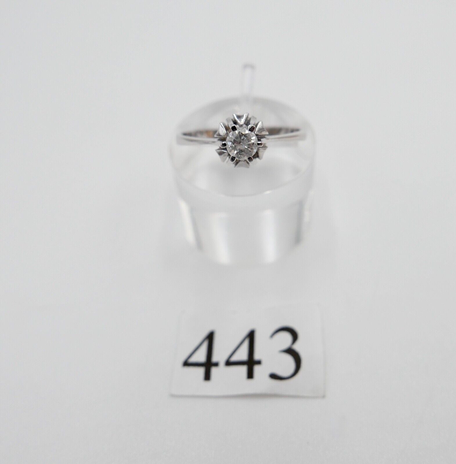 Solitär Weißgold Brillant 585 14K Damen Ring 0,21 Ct Gr. 56 SI Wesselton - Antikhandel-Stuttgart
