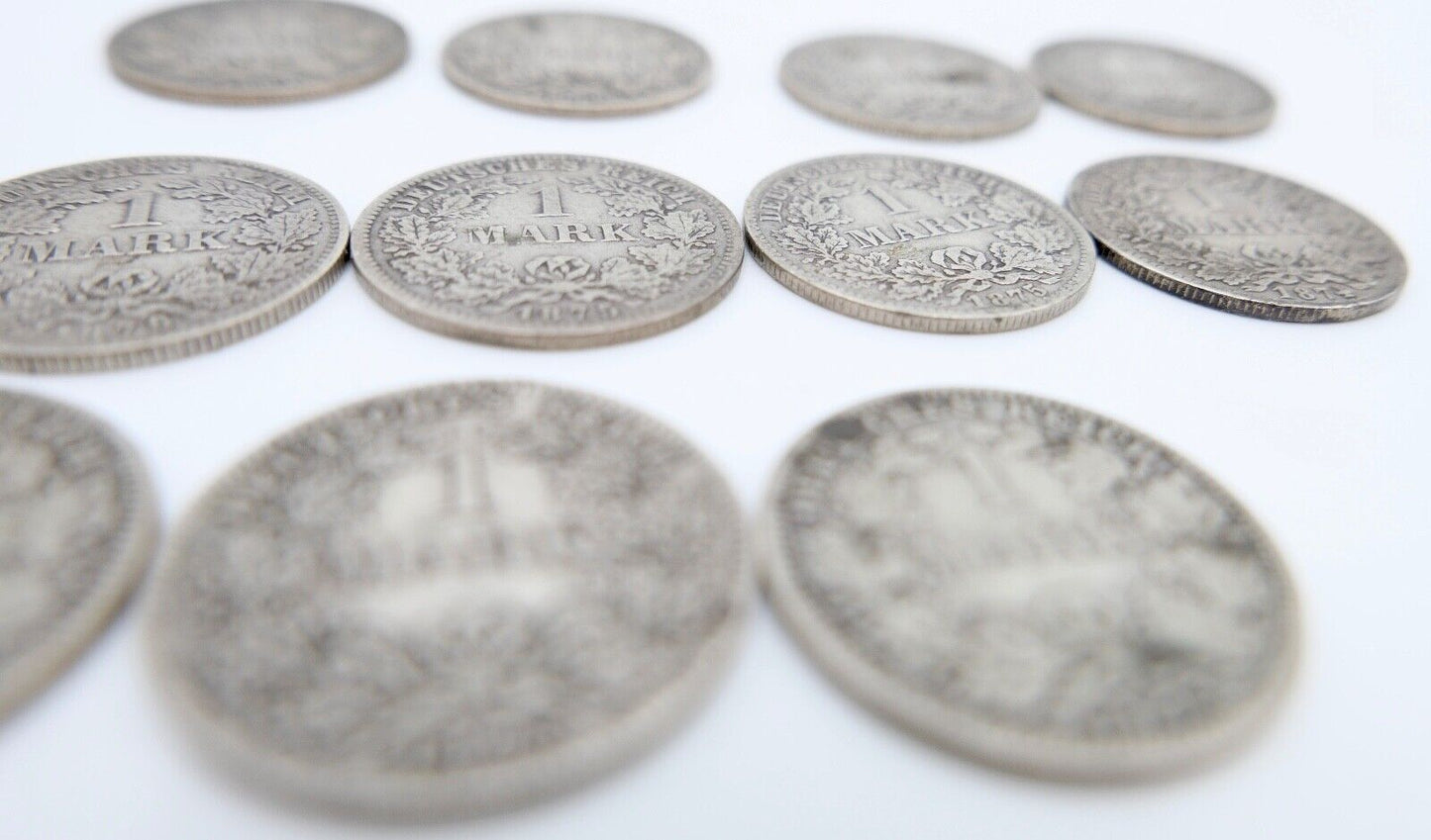 11x 1 Mark Deutsches Reich Jäger J.9 A B D F G 1873 / 1874 / 1875 / 1881 - Antikhandel-Stuttgart