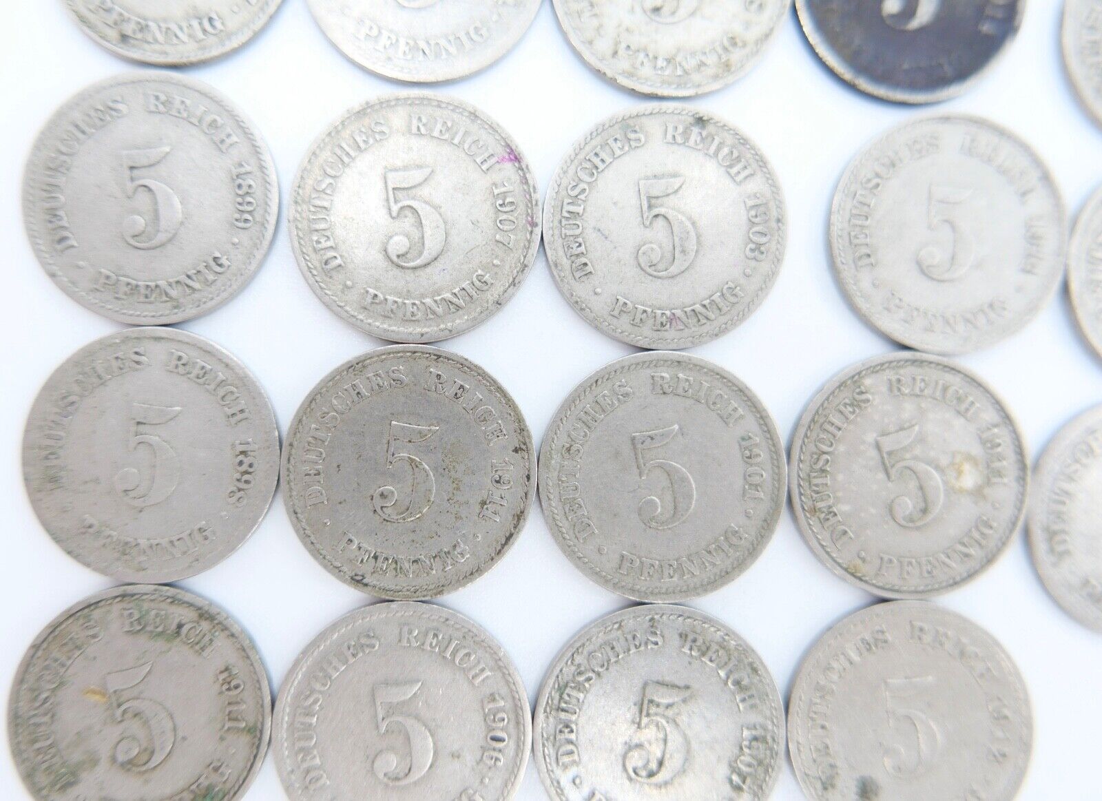 19x 5 Pfennig Kaiserreich 1894-1912 Jäger J. 12 s - vz schön - vorzüglich - Antikhandel-Stuttgart