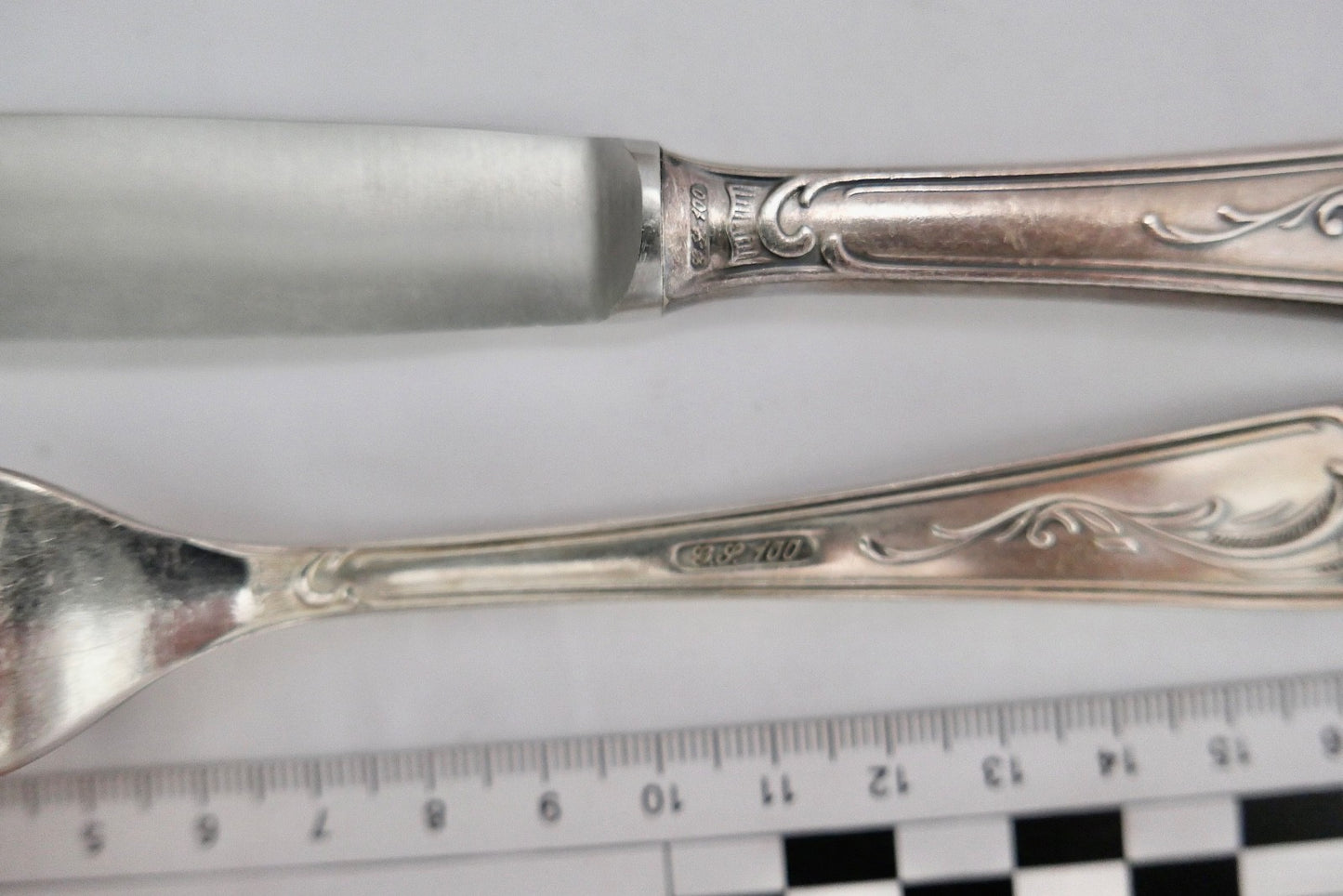 24 Tlg. Besteck Set G.S. 100 Barock Löffel Gabel Messer Im Original Etui