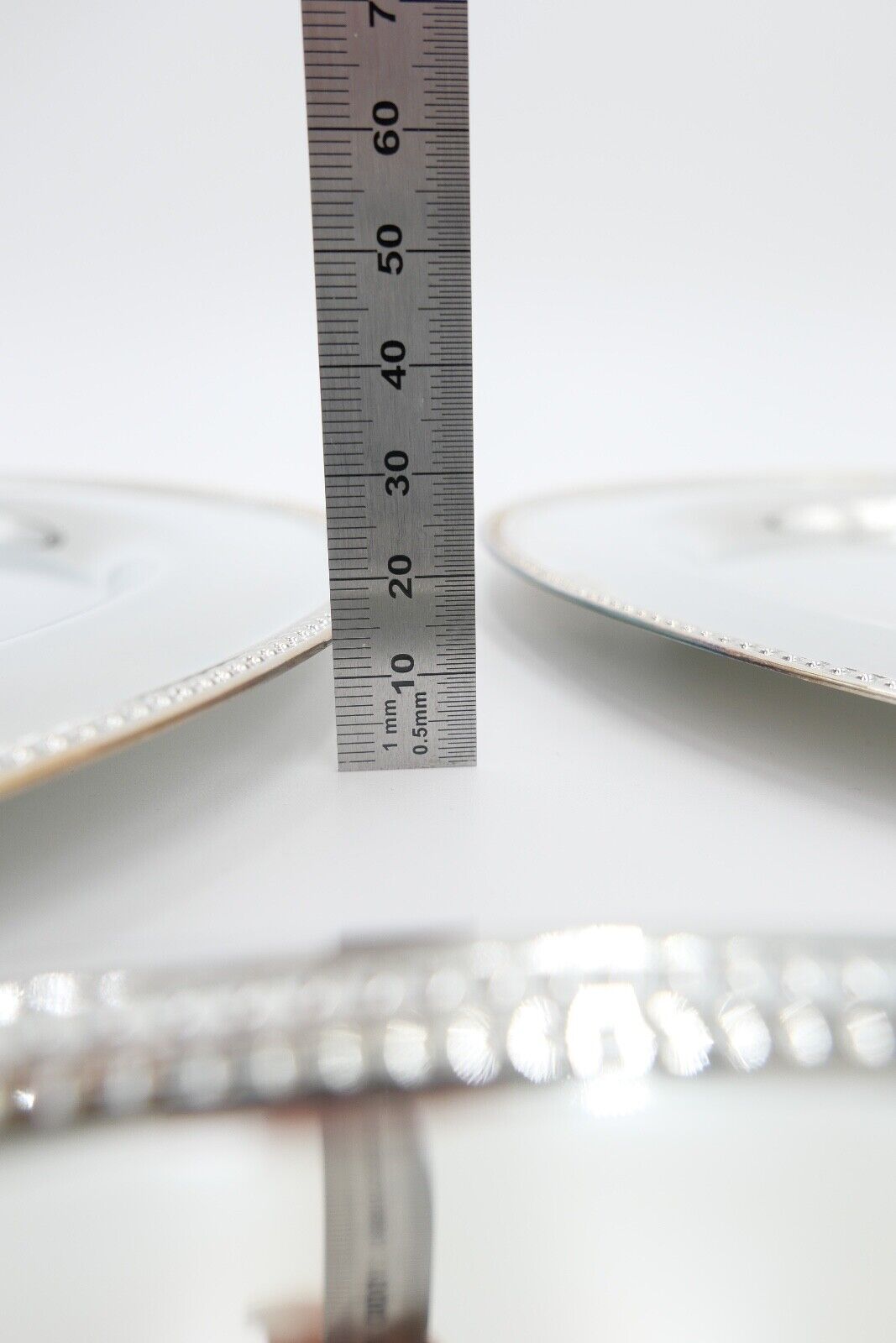 NEUwertig 5 Stück ONEIDA USA Servierplatte Platte Teller versilbert Perlenrand - Antikhandel-Stuttgart