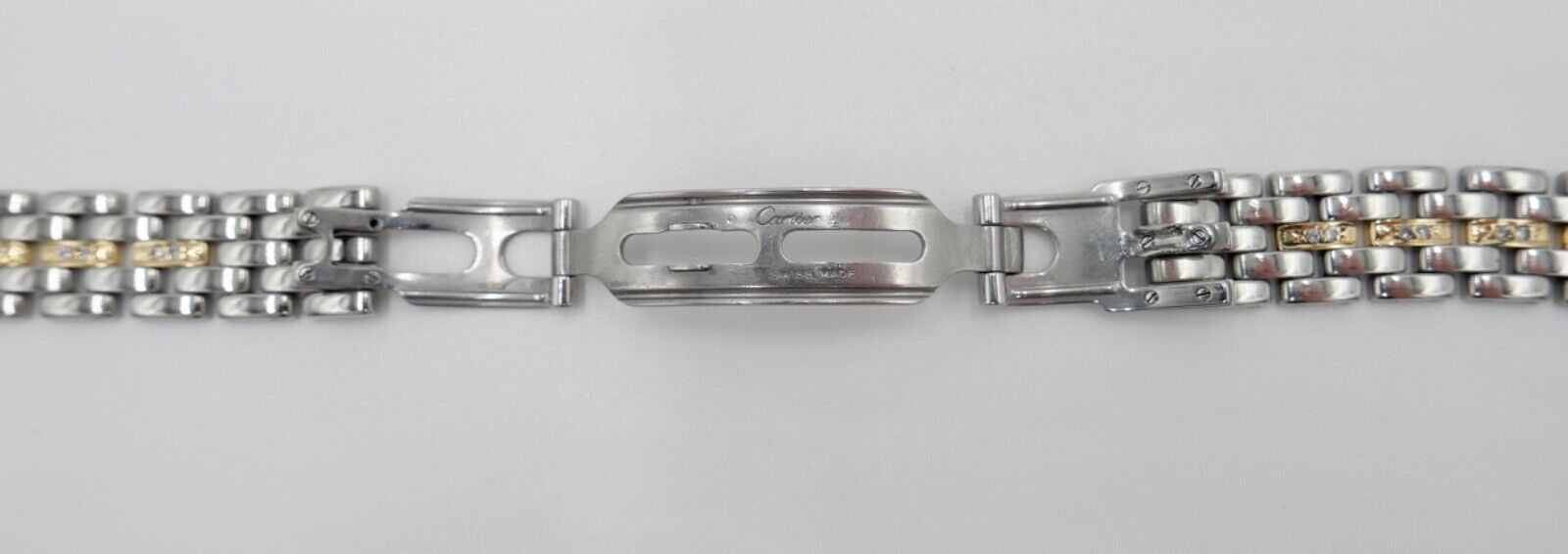 Vintage Cartier Panthere Brillanten Stahl / Gold 12 mm Armband Damen Bracelet - Antikhandel-Stuttgart